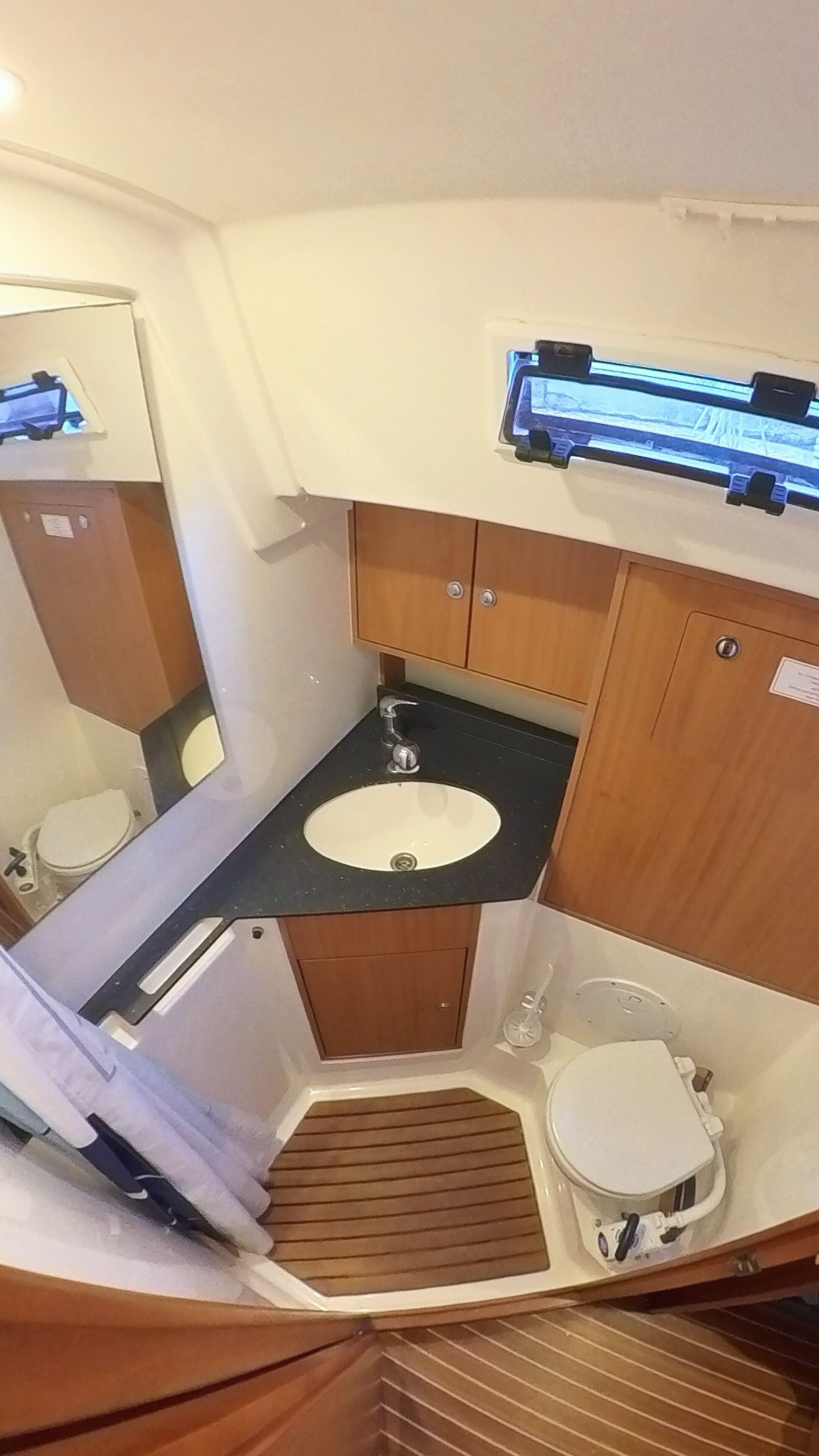 Shower, towels, soap, toilet paper