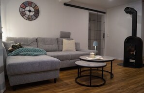 Fernseher, Kamin, Tischtennisplatte