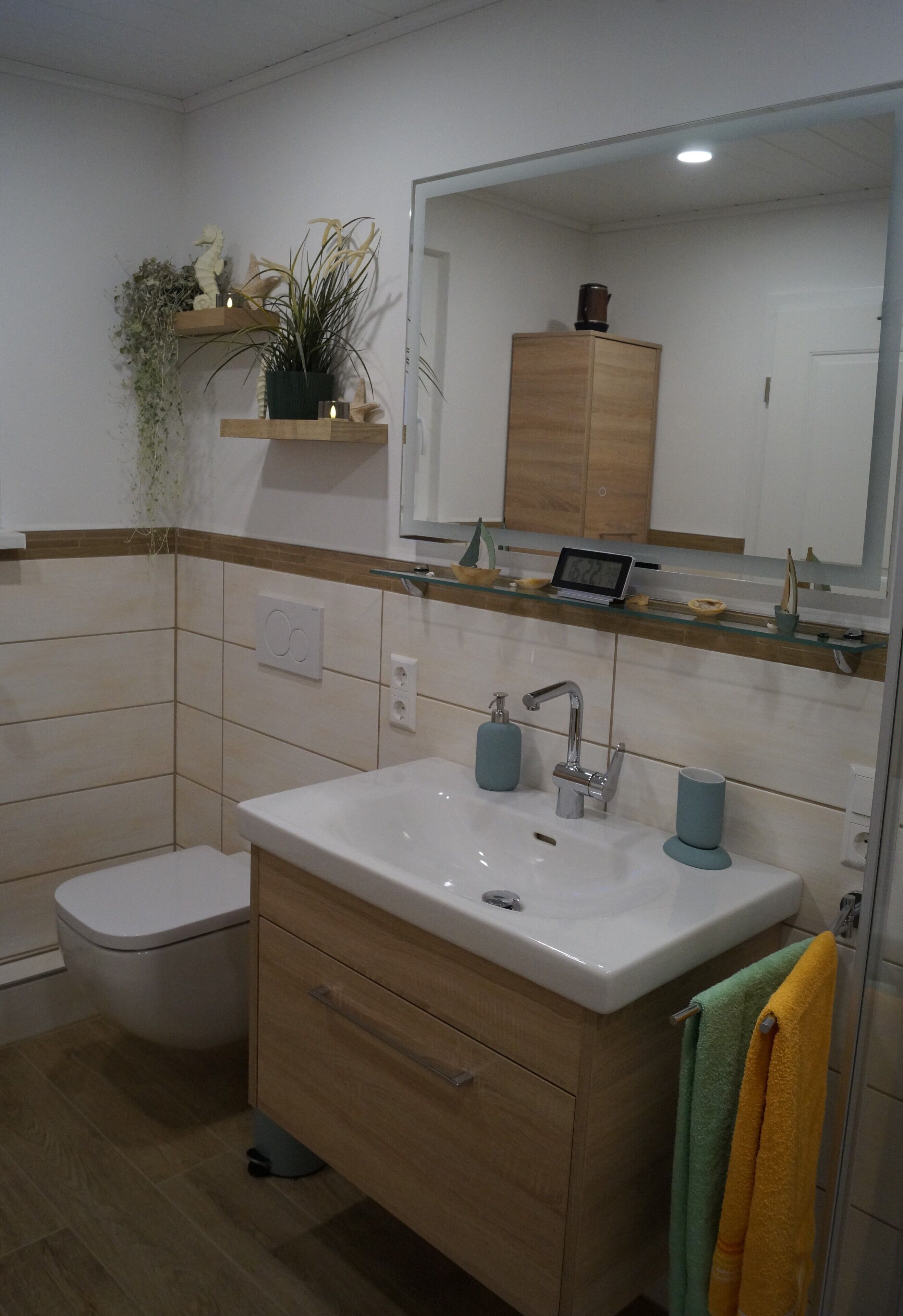 Ducha, secador de pelo, toallas