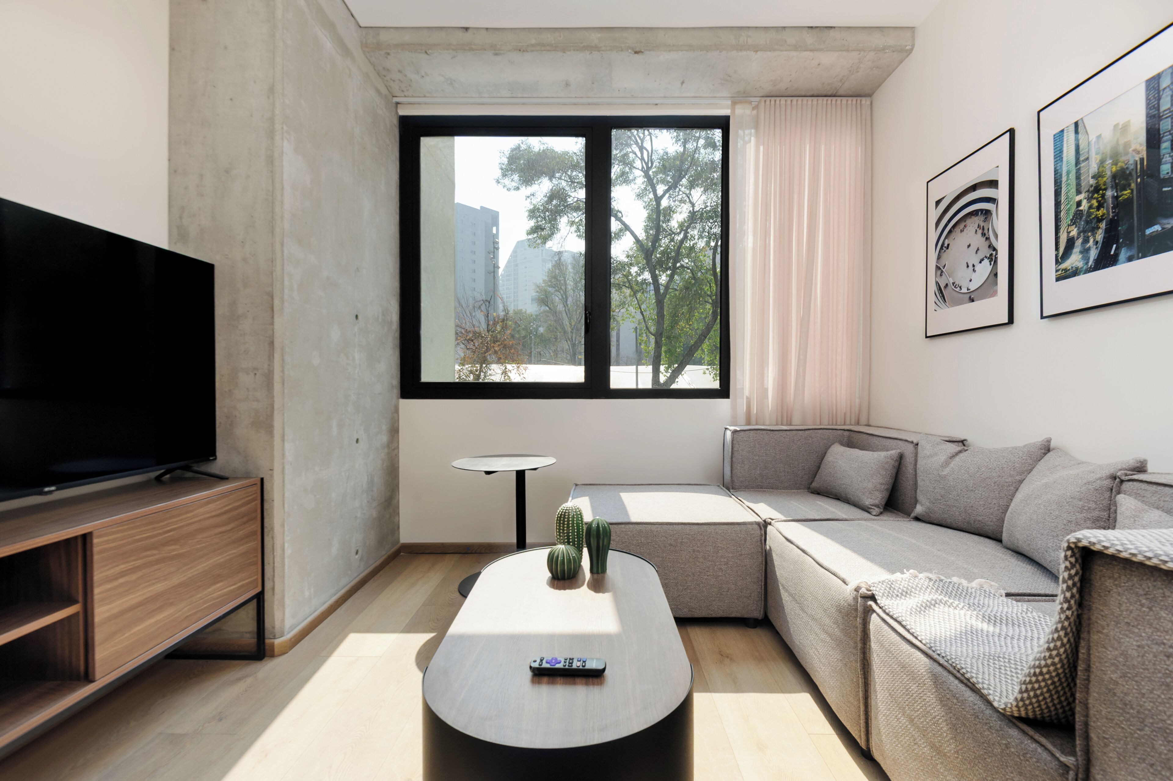 Apartment, 2 Bedrooms | Living area | Flat-screen TV, heated floors