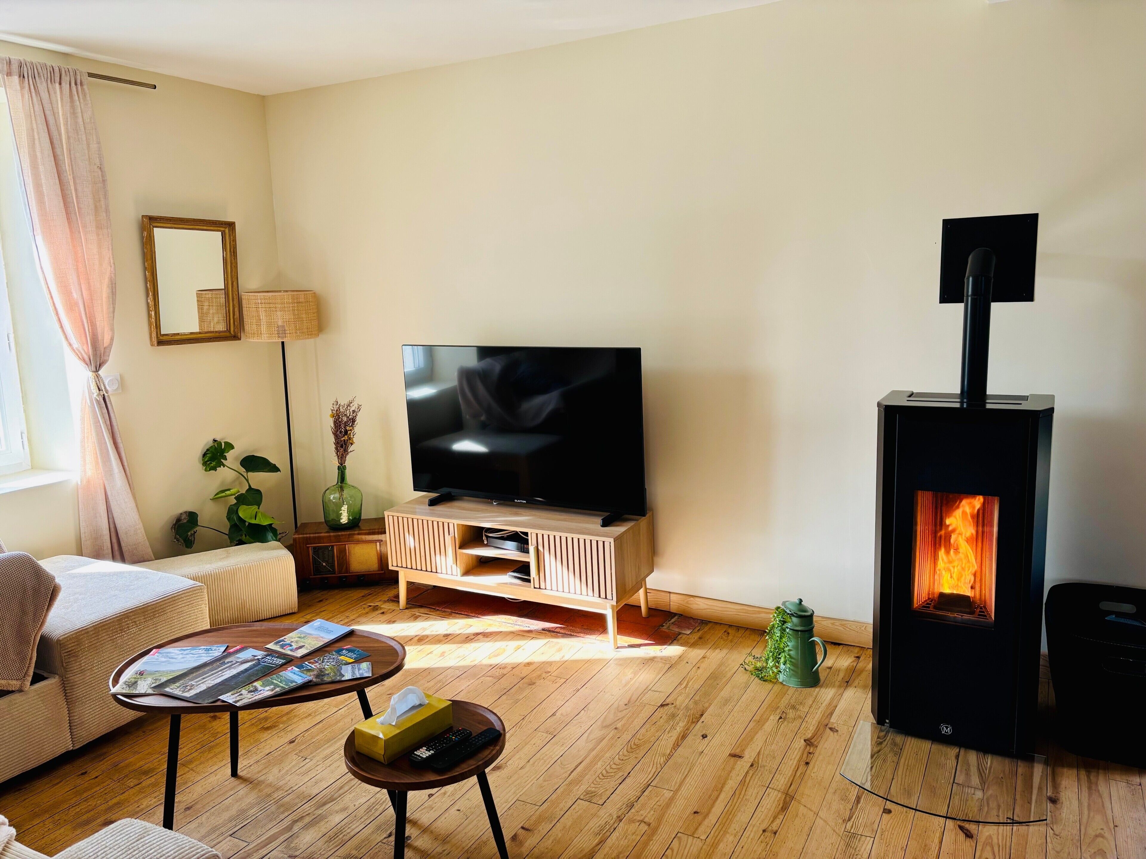 TV, fireplace, table tennis