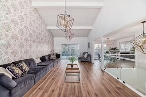 Living area - Walkout Bungalow with Pond Views (Delacour)