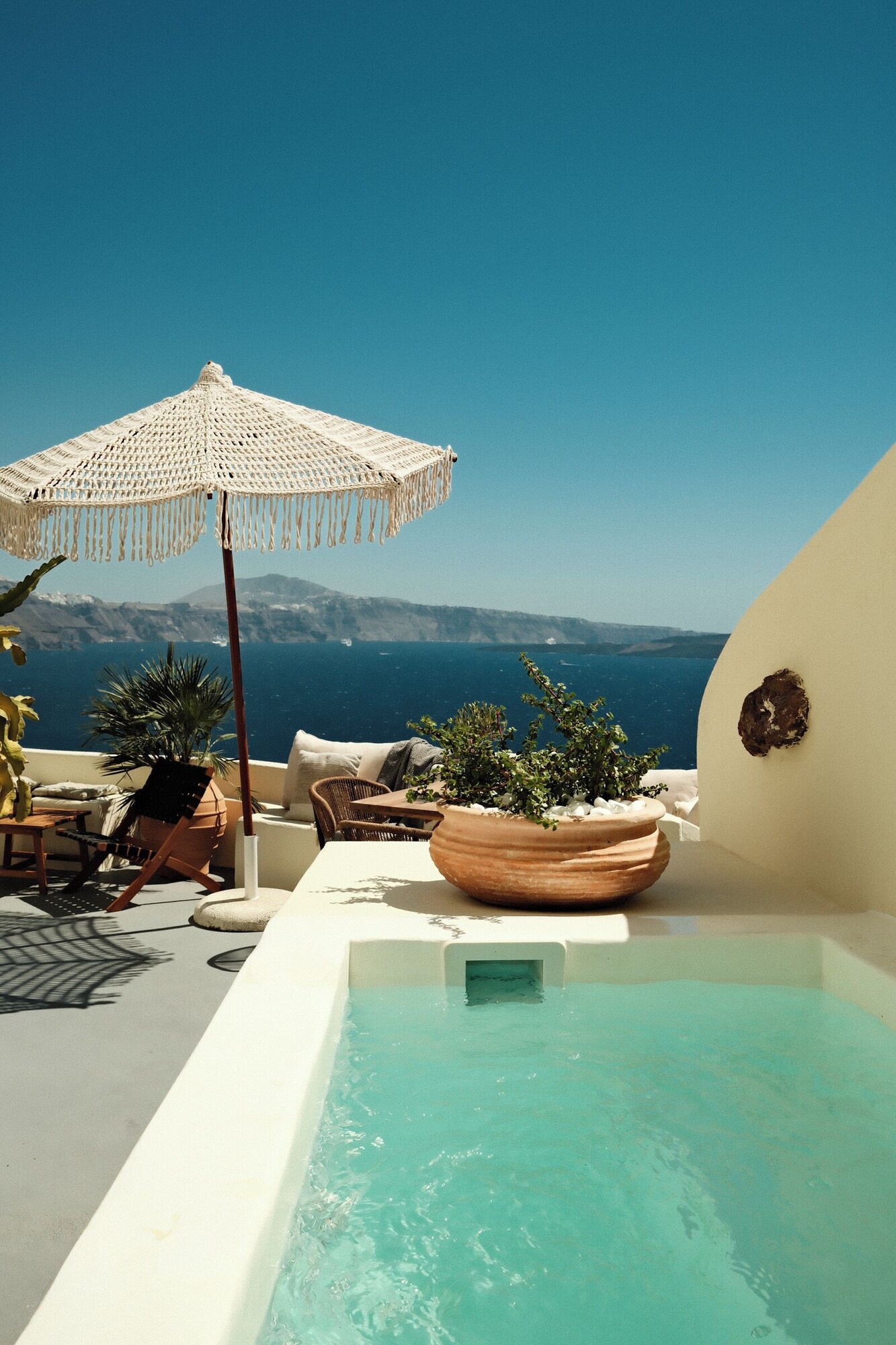 Superior Villa with Caldera View and Hot Tub | Terrace/patio