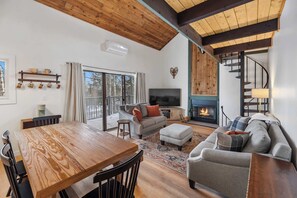 TV, fireplace, offices - Modern Trailside Condo w/ Loft | Ski Access (Ludlow)