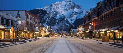 After a fantastic day, stroll down the streets of Banff town centre and take in the awe-inspiring Cascade Mountain.