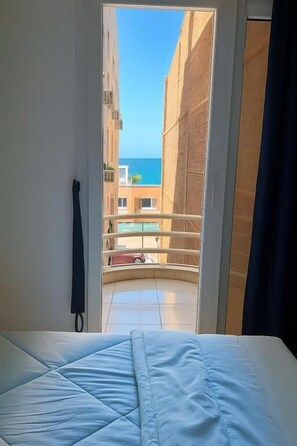 Deluxe-Studio, Balkon, Strandblick