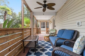 Terrace/patio - Salty Venture 𓇼 Game Room + Fire Pit + Family Fun (Oak Island)