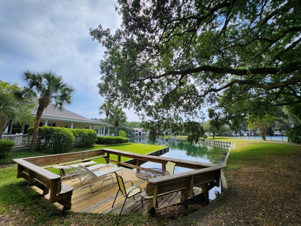 Terrace/patio - W9 Ocean Walk Village Area two pool tennis/pickleball remodeled (St. Simons Island)
