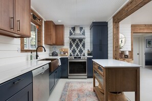 Fridge, microwave, oven, stovetop - Surf S`more Dog Friendly Walking Distance to Beach (Pacific City)