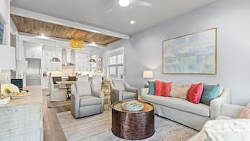 House | Living area | 65-inch Smart TV with digital channels, Netflix, Hulu
