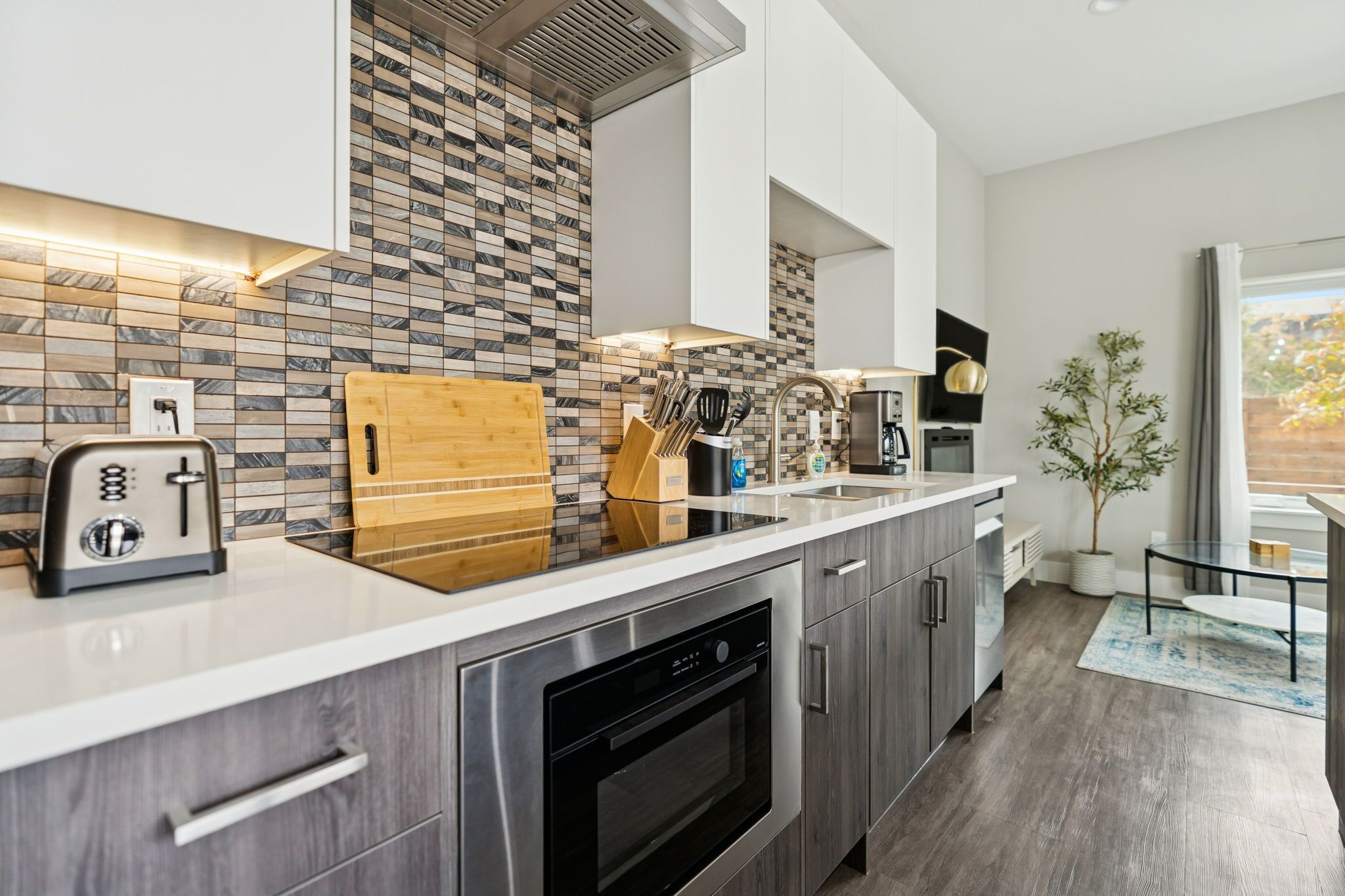 Fridge, microwave, stovetop, dishwasher