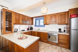 Coffee/tea maker, fridge, microwave, oven - Sunrise Villa - Three Bedroom Villa, Sleeps 5 (Cephalonia)
