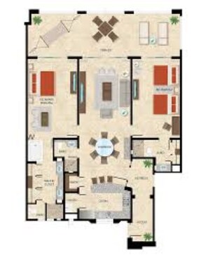 Floor plan - "5-Star Spring Break Oasis: Garza Blanca Luxury Beachfront Suite" Sleeps 8 (Puerto Vallarta,)