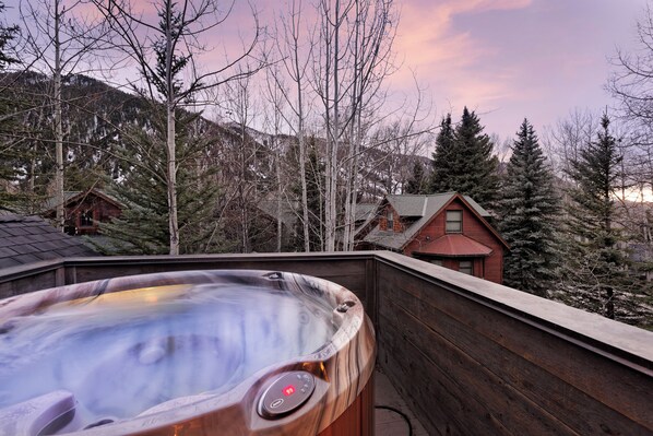 Outdoor spa tub - 12MM Aspen Residence -Walk to Town & Ski Slopes by Aspen Vacation Rentals (Aspen)
