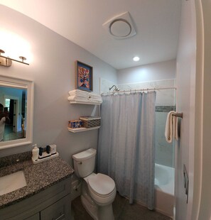 Hair dryer, towels, soap, toilet paper - Beautiful 2-bedroom Apartment above Garage with AC in charming Mount Pleasant (Mount Pleasant)