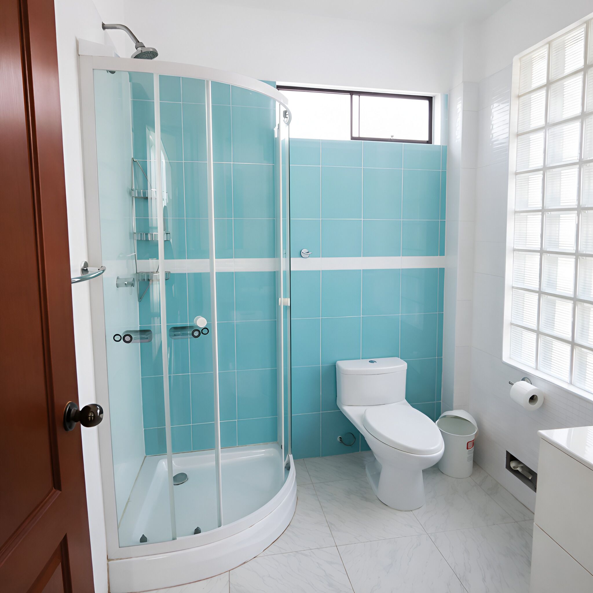 Dusche, Haartrockner, Seife, Toilettenpapier