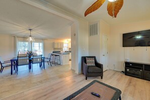 TV, fireplace - 9 Mi to ECU: Pet-Friendly Greenville Home w/ Deck (Greenville)