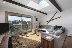 Televisio, takka, kirjoja