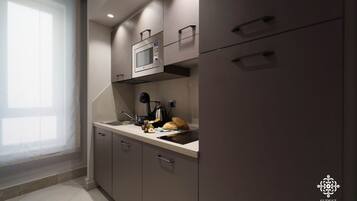 Fridge, microwave, dishwasher, toaster