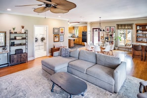Living area - Bayou Breeze Retreat w/ Pool & River Access (Port Vincent)