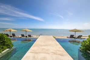 Pool - Beachfront 2BR Condo in Bahía Tankah, Tulum (Tulum Municipality)