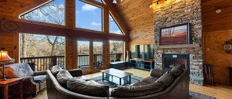 Smart TV, fireplace, video games, ping pong