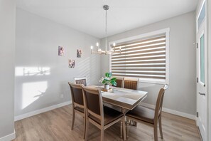 Dining - 🌟 Brand New Modern Home | 5 Bedrooms | Office | Garage | Near Airport, Freeways (Calgary)