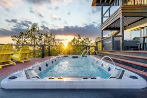 Outdoor spa tub - Mountain View in Broken Bow from the Deck with Heated Pool and Hot Tub (Broken Bow)
