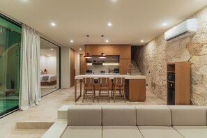 Deluxe Villa, 3 Bedrooms, Private Pool, Pool View | Private kitchen | Fridge, microwave, oven, stovetop - Villa Kalani Soul by Alfred in Bali (Pecatu)