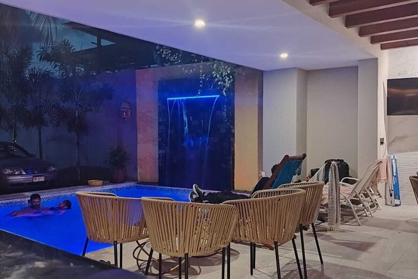 Outdoor pool, open 9:00 AM to 10:00 PM, sun loungers