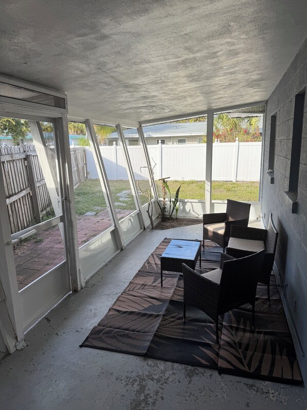 Terrace/patio - Comfortable 2BR Sarasota Home Near Downtown, Beaches & Museums (Sarasota)