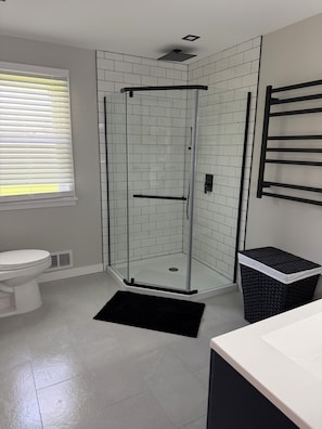 Shower, hair dryer, towels, soap - Cozy 3-bedroom house in lovely Rochester with AC and charm (Rochester)
