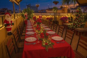 Outdoor banquet area