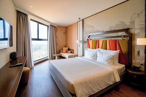 Quarto luxo, vista para o oceano | Escrivaninha, espaço de trabalho para notebook, Wi-Fi de cortesia