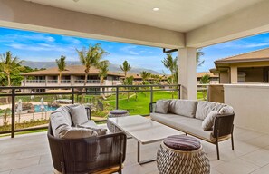 Terrace/patio - Maui Resort Rentals: Luana Garden Villas 18B – Modern 3BR Villa at Kaanapali’s Newest Luxury Residences! (Lahaina)