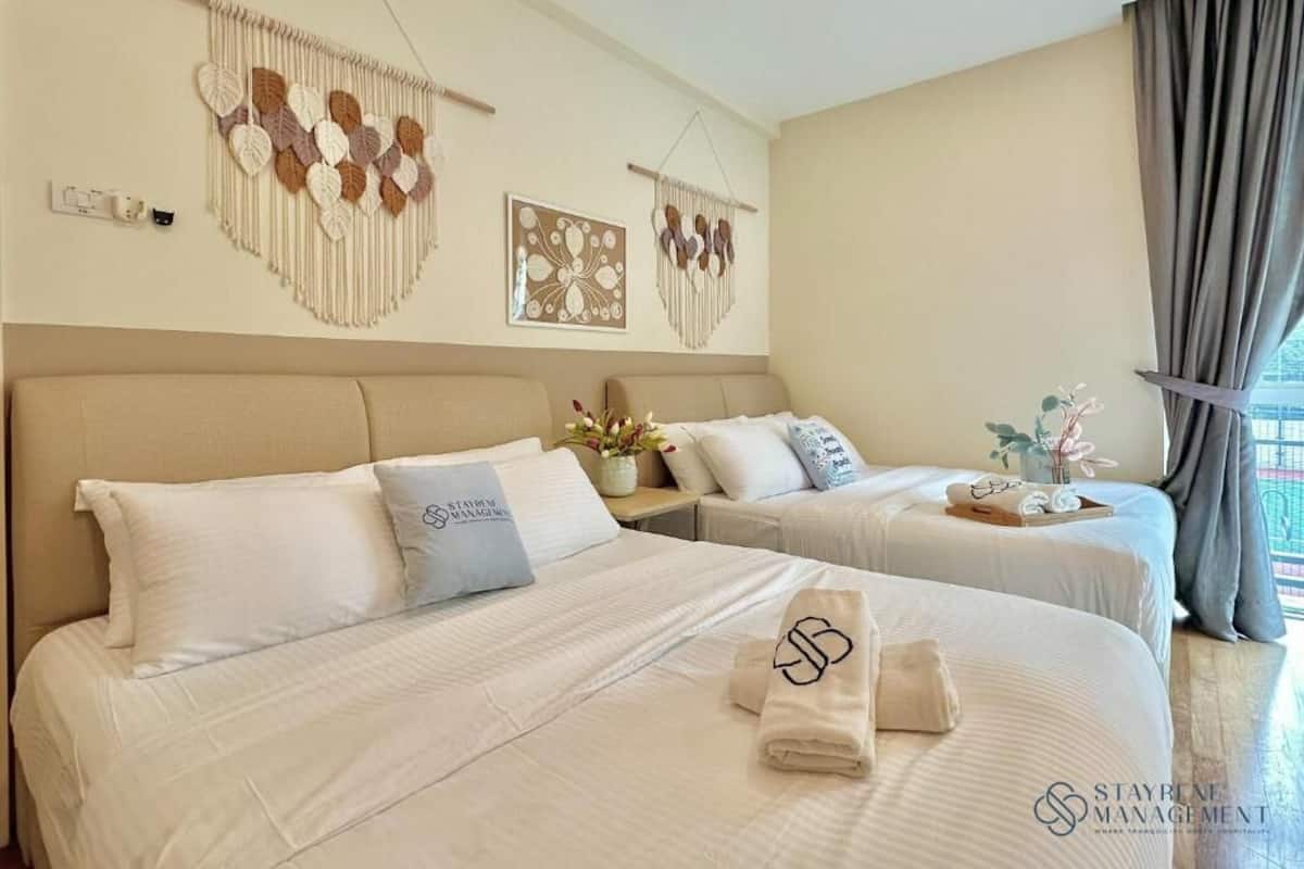 Blackout curtains, iron/ironing board, free WiFi