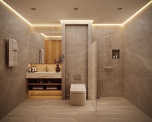 تجهيزات دش، مجففات شعر، خف للقدمين، مناشف