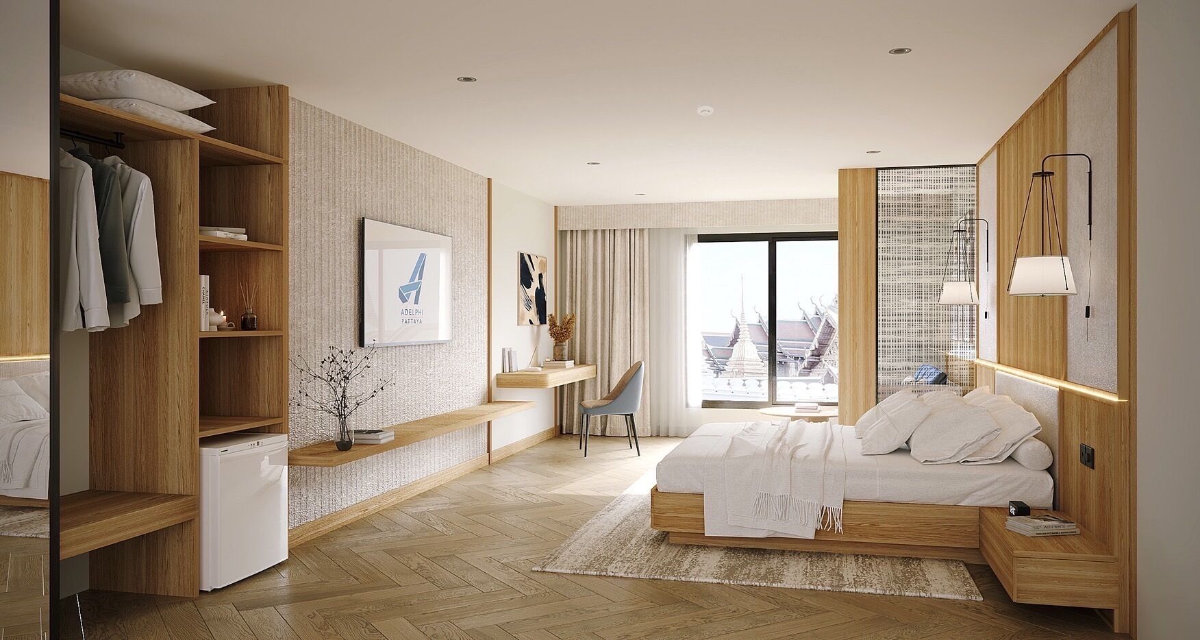 Premier Room, City View | In-room safe, desk, laptop workspace, blackout drapes