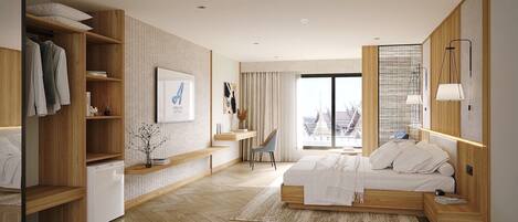 Premier Room, City View | In-room safe, desk, laptop workspace, blackout drapes