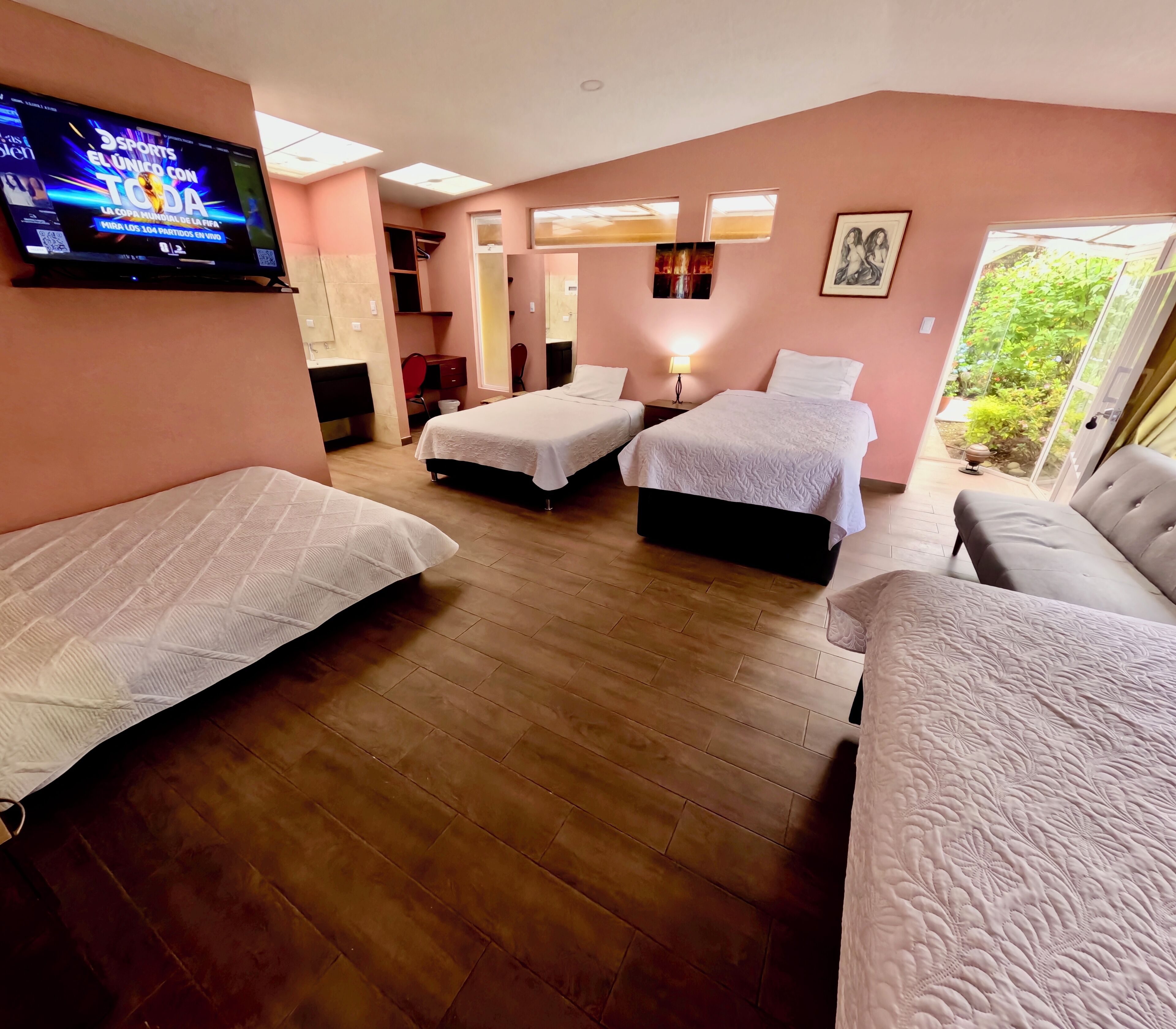 Family Shared Dormitory, Garden View | Desk, laptop workspace, free WiFi, wheelchair access