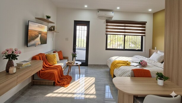 Deluxe Studio, Balcony, Mountain View | WiFi (free) - NomadStay Coastline Living (Da Nang)