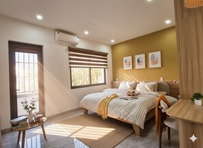 Monolocale Deluxe, balcone, vista montagna | Wi-Fi gratuito