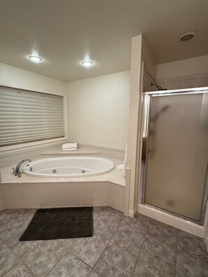 Shower, jetted bath, hair dryer, towels - Spacious 5-bedroom farmhouse in peaceful Wendell, Idaho (Wendell)