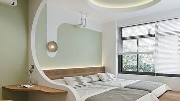 Free minibar items, desk, free WiFi, bed sheets