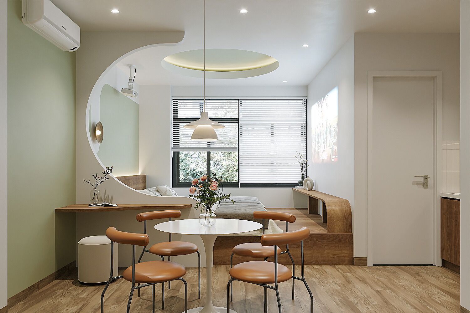 Kamar Triple Standar, pemandangan kebun | Interior