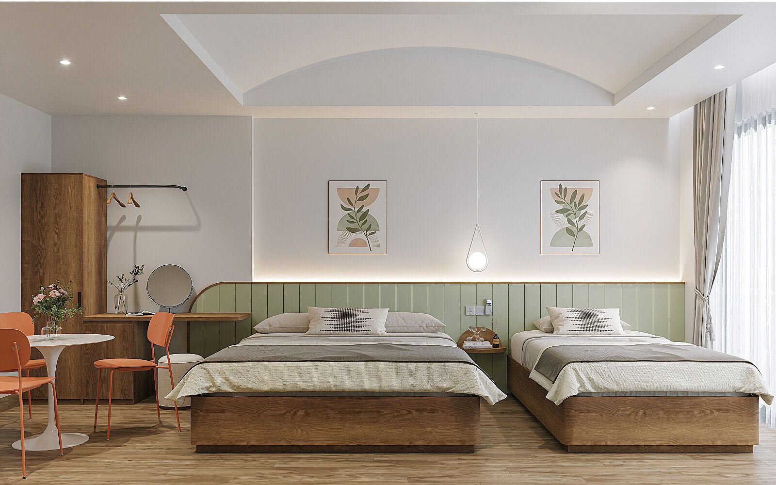 Family Quadruple Room, Garden View | Free minibar items, desk, free WiFi, bed sheets