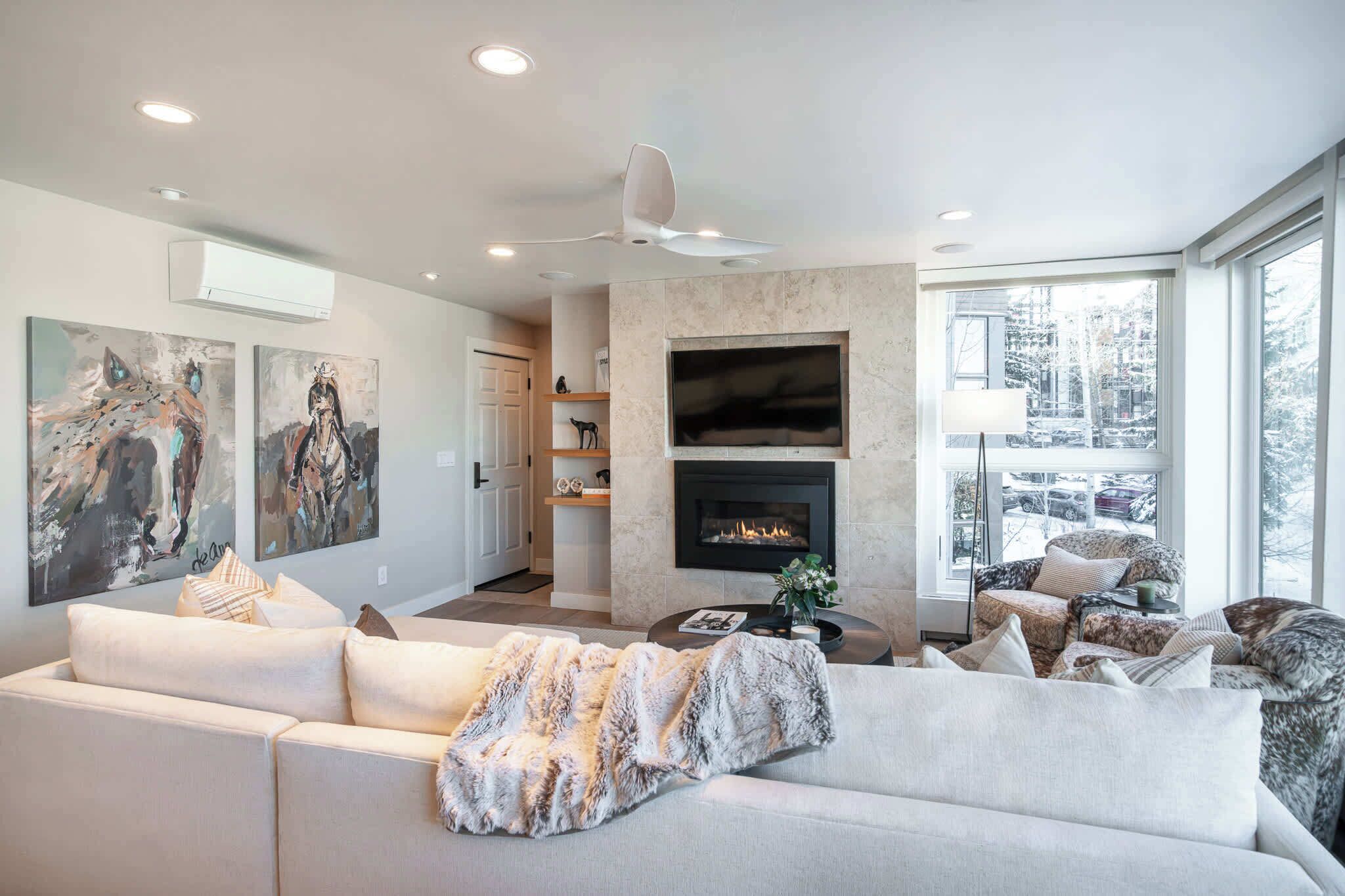 テレビ、 暖炉、ステレオ、書斎 / ワークスペース