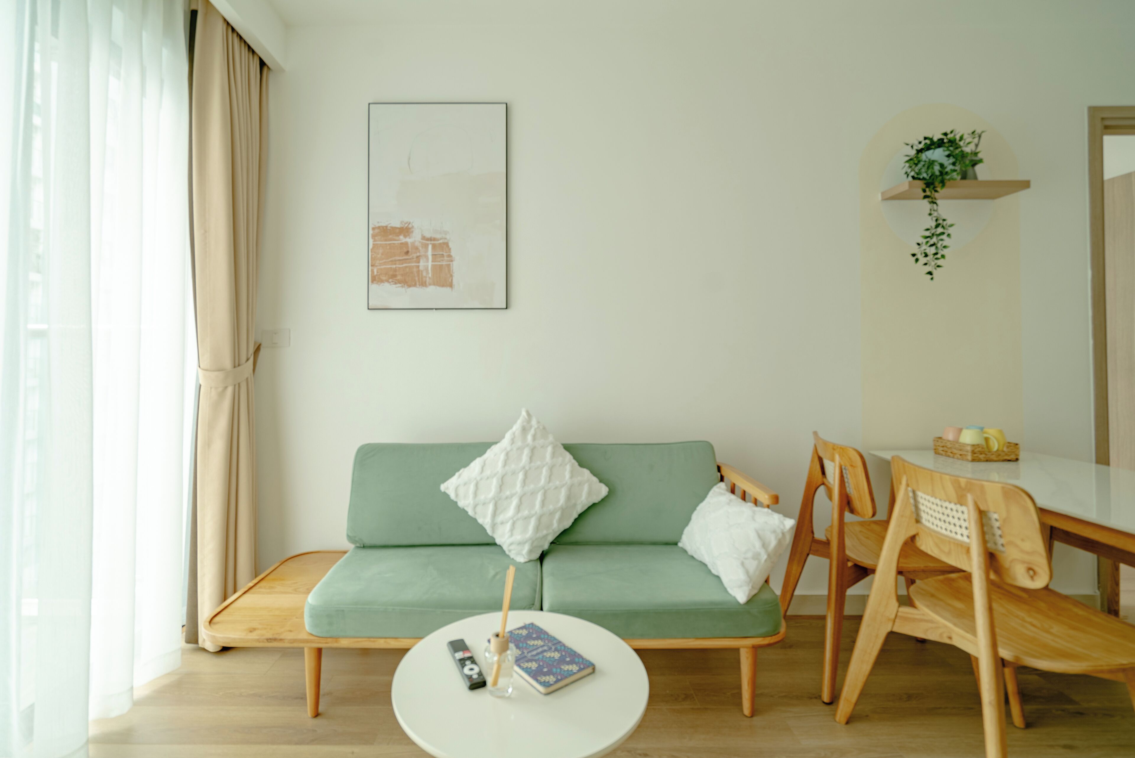 Deluxe Apartment, 1 Bedroom, Balcony, Pool View | Living area | 55-inch LED TV with cable channels, streaming services