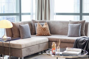 奢华公寓, 阳台, 城市景观 | 起居区