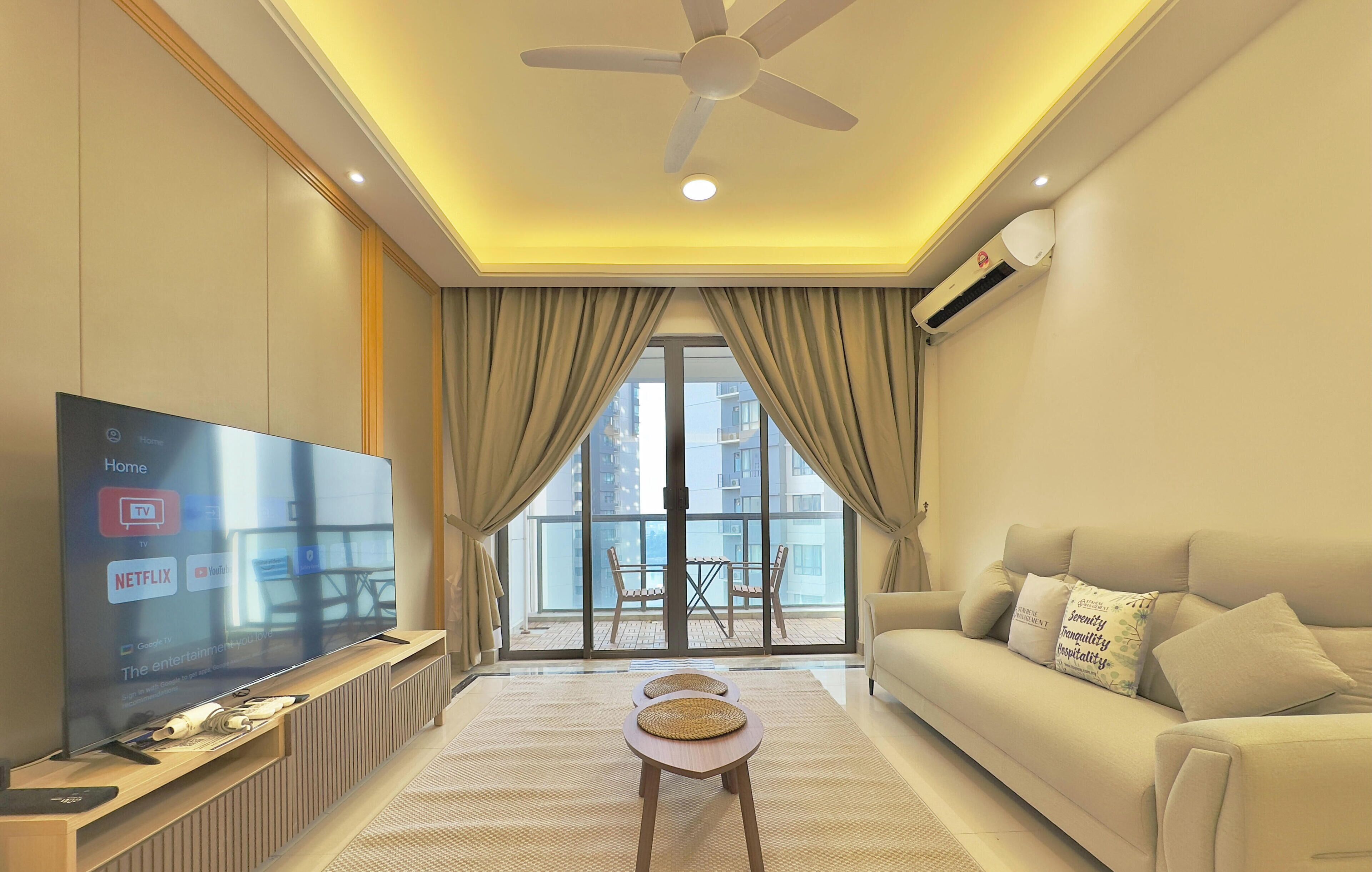 Familjelägenhet - 3 sovrum - icke-rökare | Vardagsrum | Platt-tv